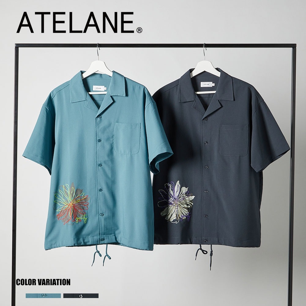 ポリレーヨンフラワーオープンS/Sシャツ