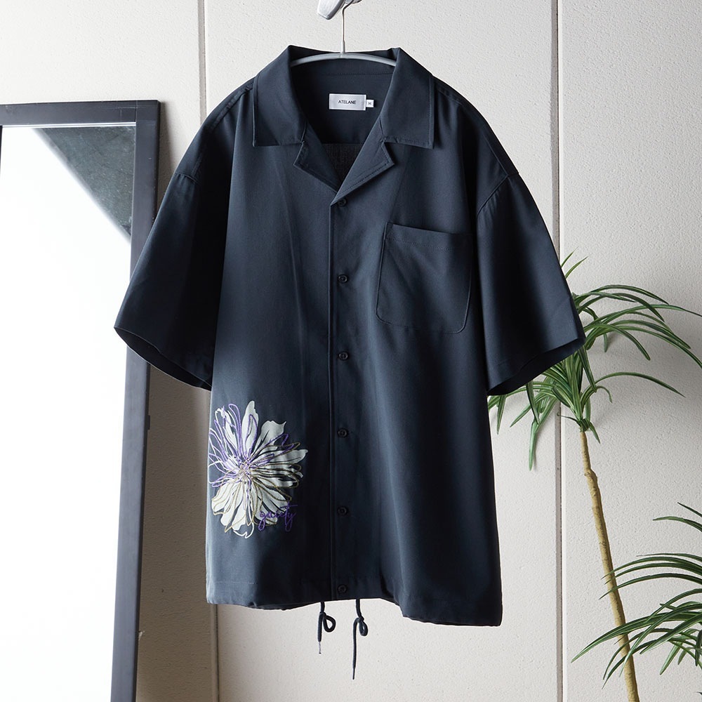 ポリレーヨンフラワーオープンS/Sシャツ