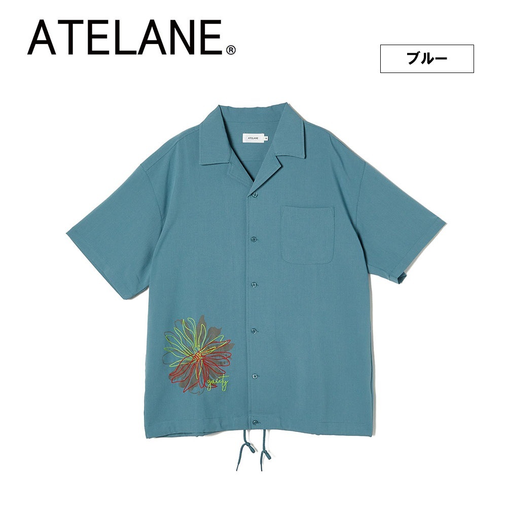 ポリレーヨンフラワーオープンS/Sシャツ