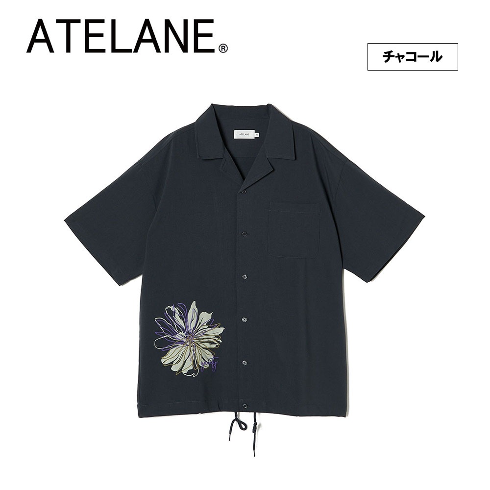 ポリレーヨンフラワーオープンS/Sシャツ