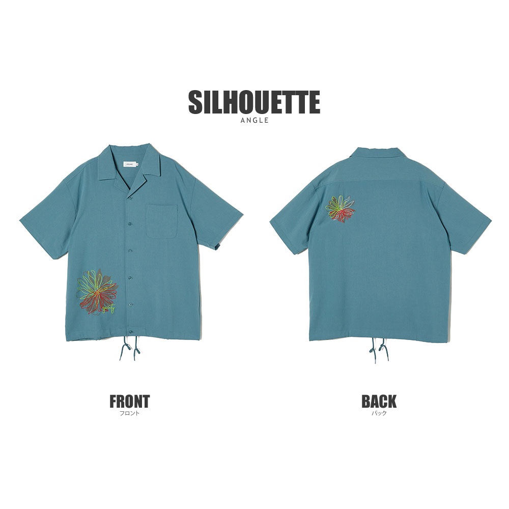 ポリレーヨンフラワーオープンS/Sシャツ