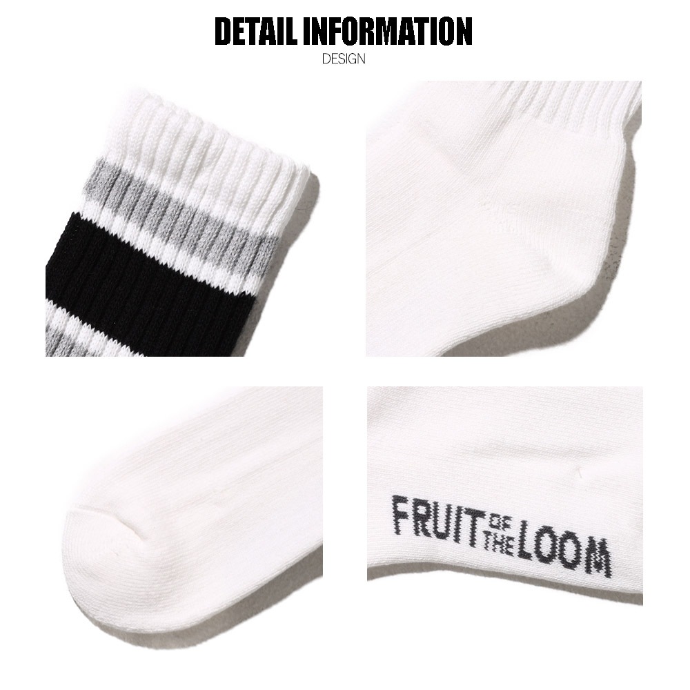 カラフルライン クルー丈ソックス 3P C 23~25cm