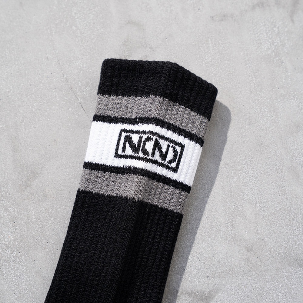 100% FINE COTTON N(N) BOX LOGO 2 PACK RIB LINE SOCKS