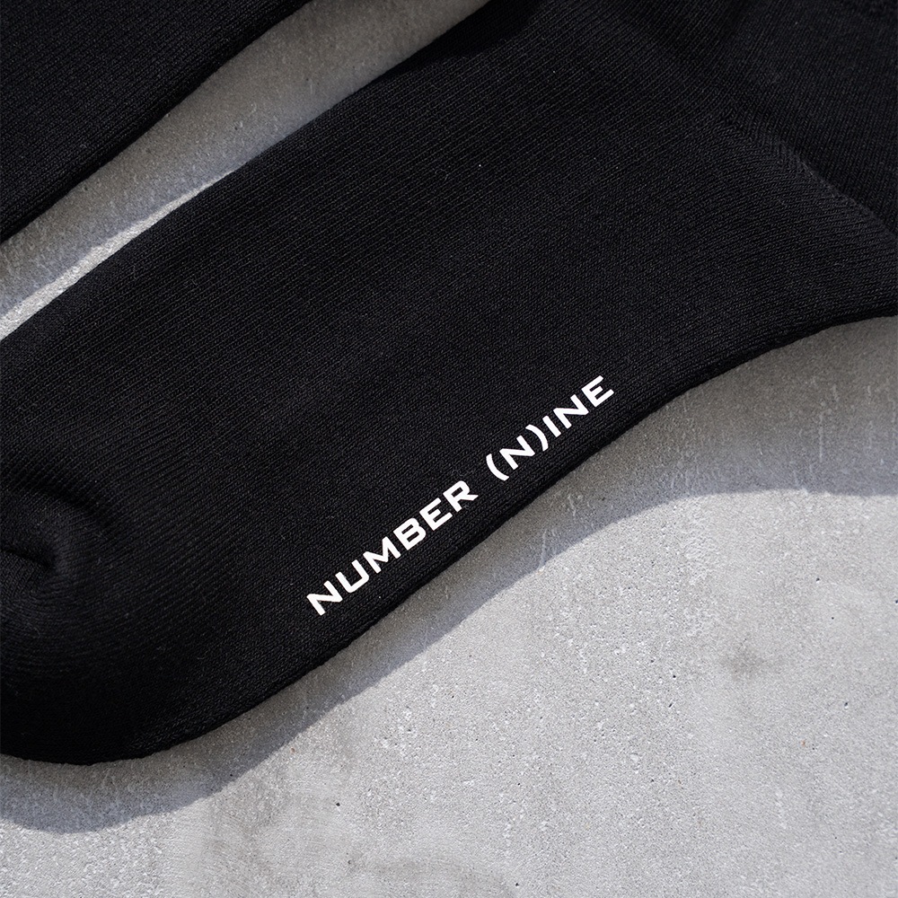 100% FINE COTTON N(N) BOX LOGO 2 PACK RIB LINE SOCKS