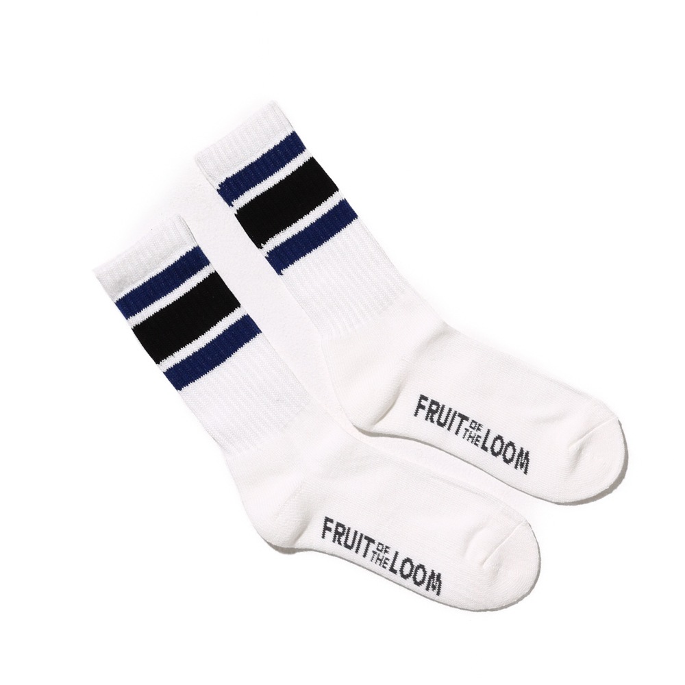 カラフルライン クルー丈ソックス 3P D 23~25cm