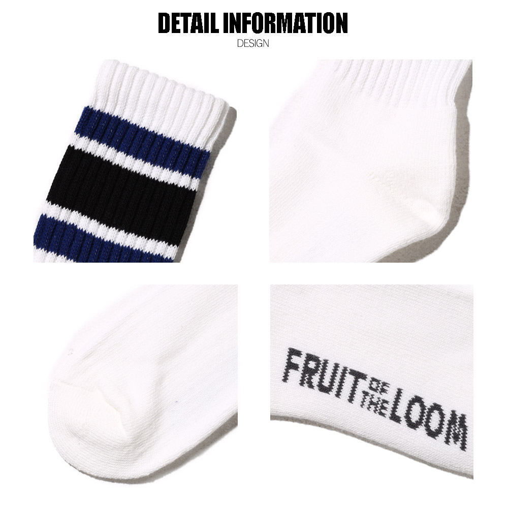 カラフルライン クルー丈ソックス 3P D 23~25cm