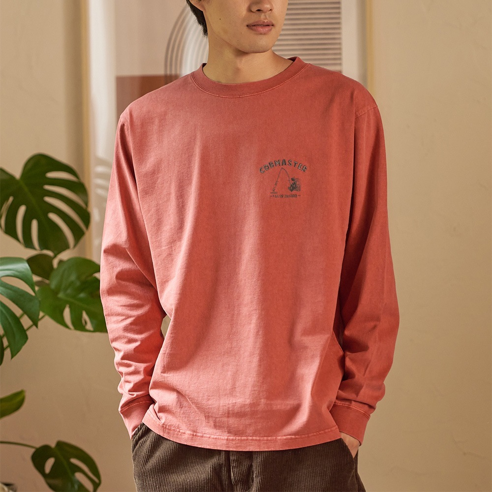 ピグメント染め刺繍ベーシック L/STEE(釣りベアー)