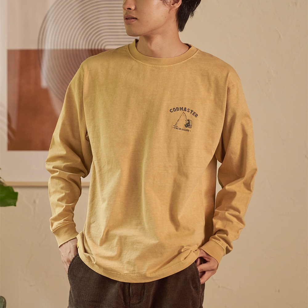 ピグメント染め刺繍ベーシック L/STEE(釣りベアー)