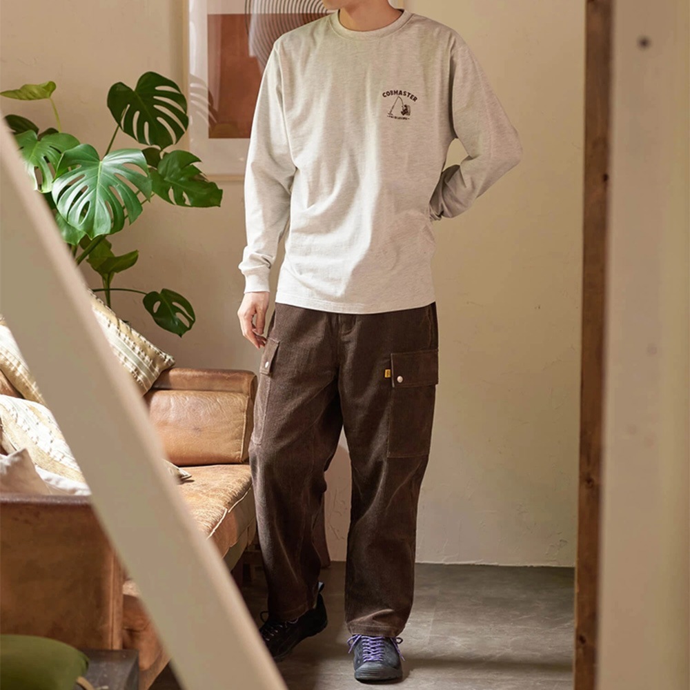 ピグメント染め刺繍ベーシック L/STEE(釣りベアー)