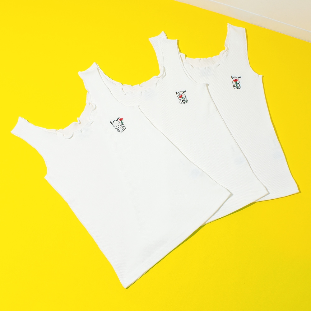 はぴだんぶい×Fruit of the Loom リブメロータンクトップ ポチャッコ