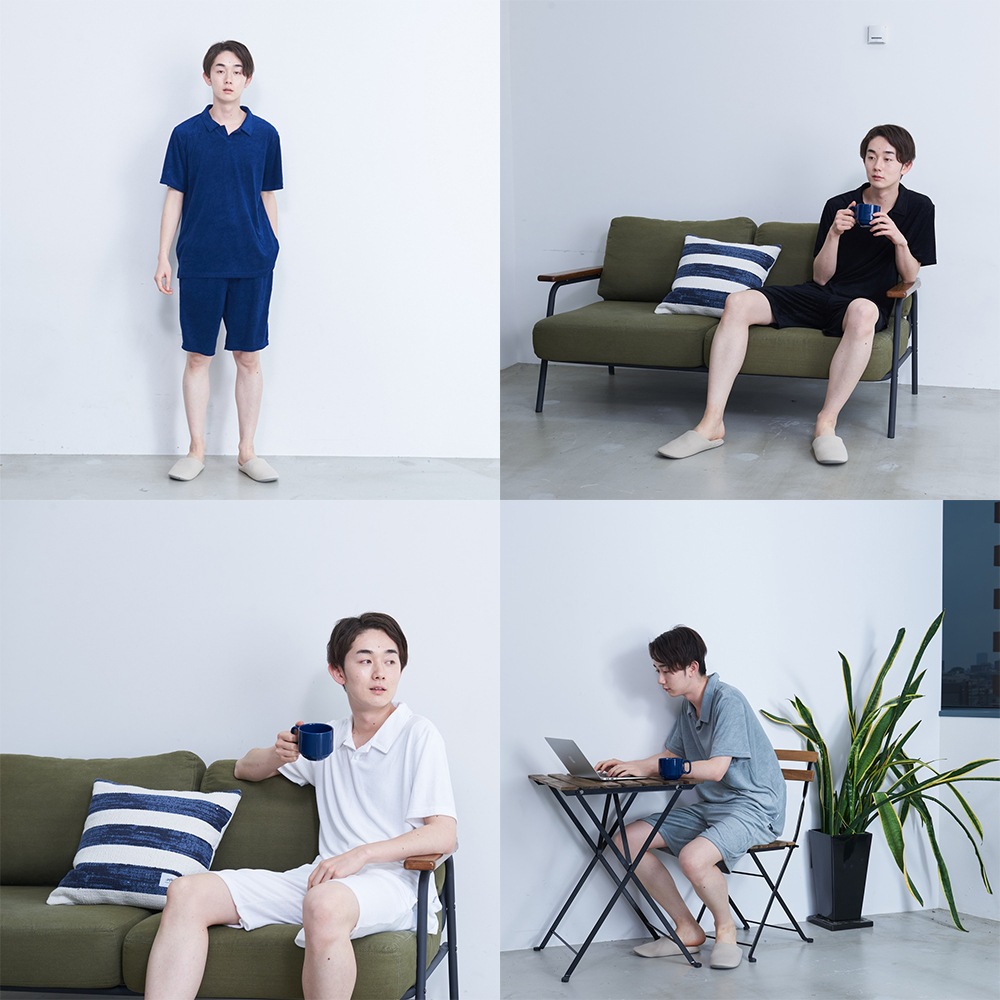 【Men's】プルオーバーシャツ パイルルームウェア セットアップ