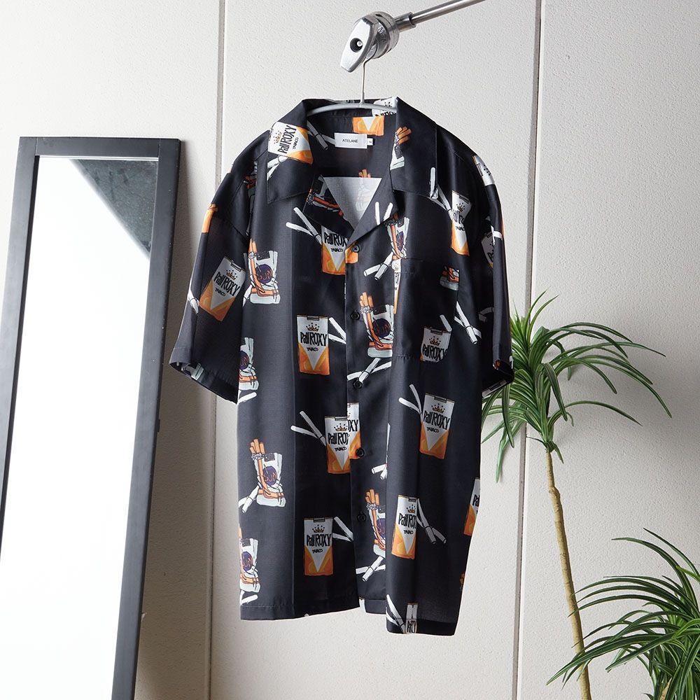 派手なシャツ シャツ 76Lubricants ワッペン刺繍シャツ メンズ レディース