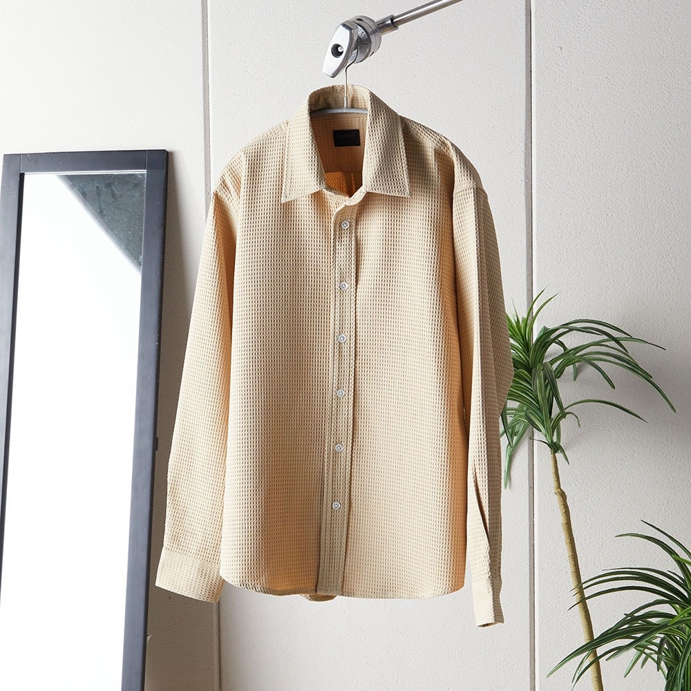 ウーブンワッフル レギュラーカラーシャツ | MMMM | JUGLANS