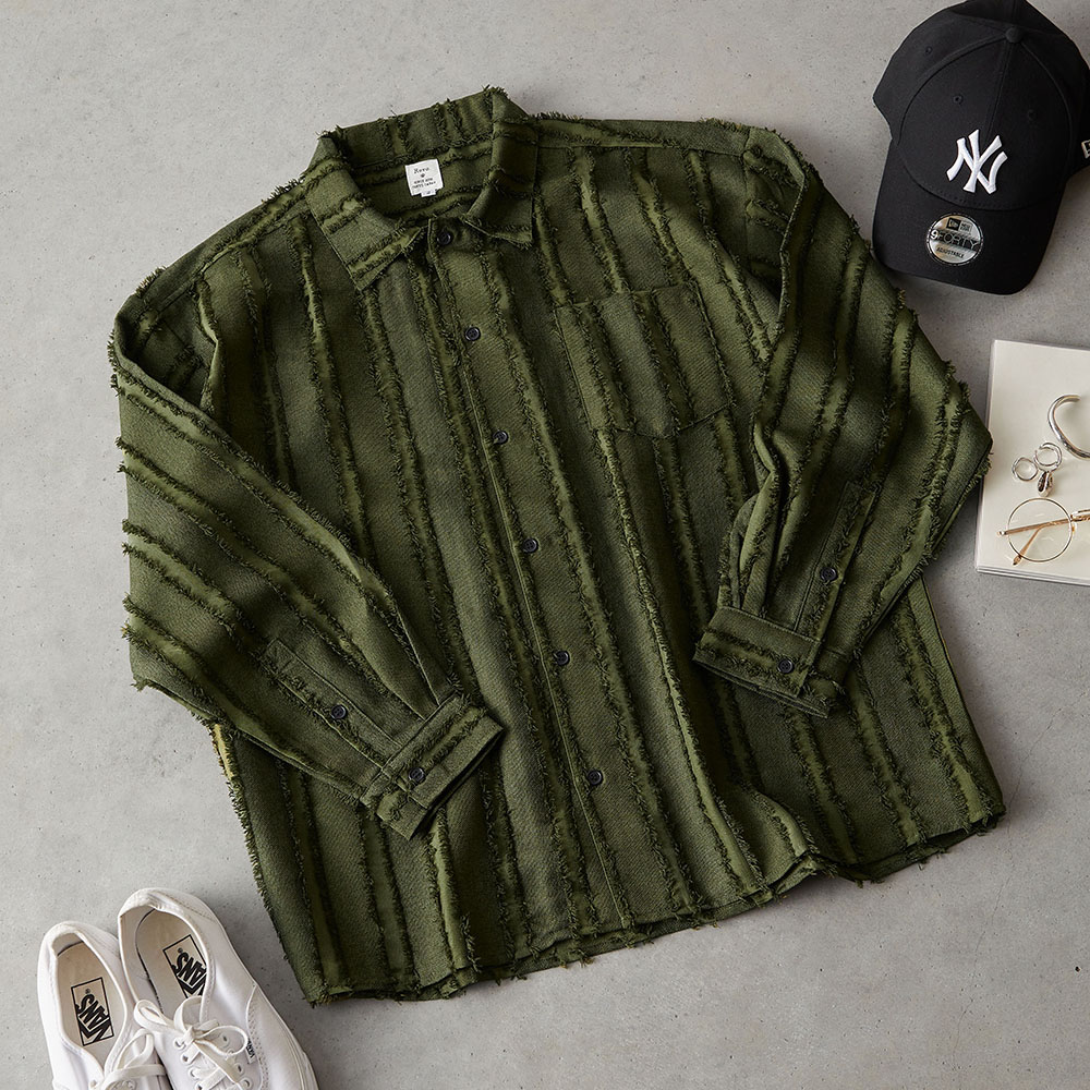 フリンジストライプ LS シャツ