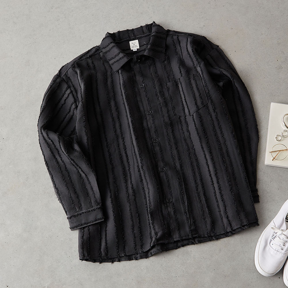 フリンジストライプ LS シャツ