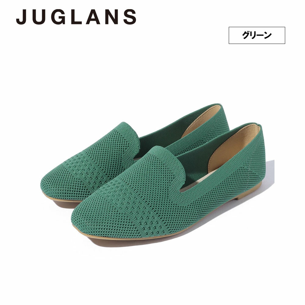 美品 オッフェン パールオペラシューズ フラットシューズ ニット素材 グリーン ニットオペラシューズ | JUGLANS,シューズ | JUGLANS