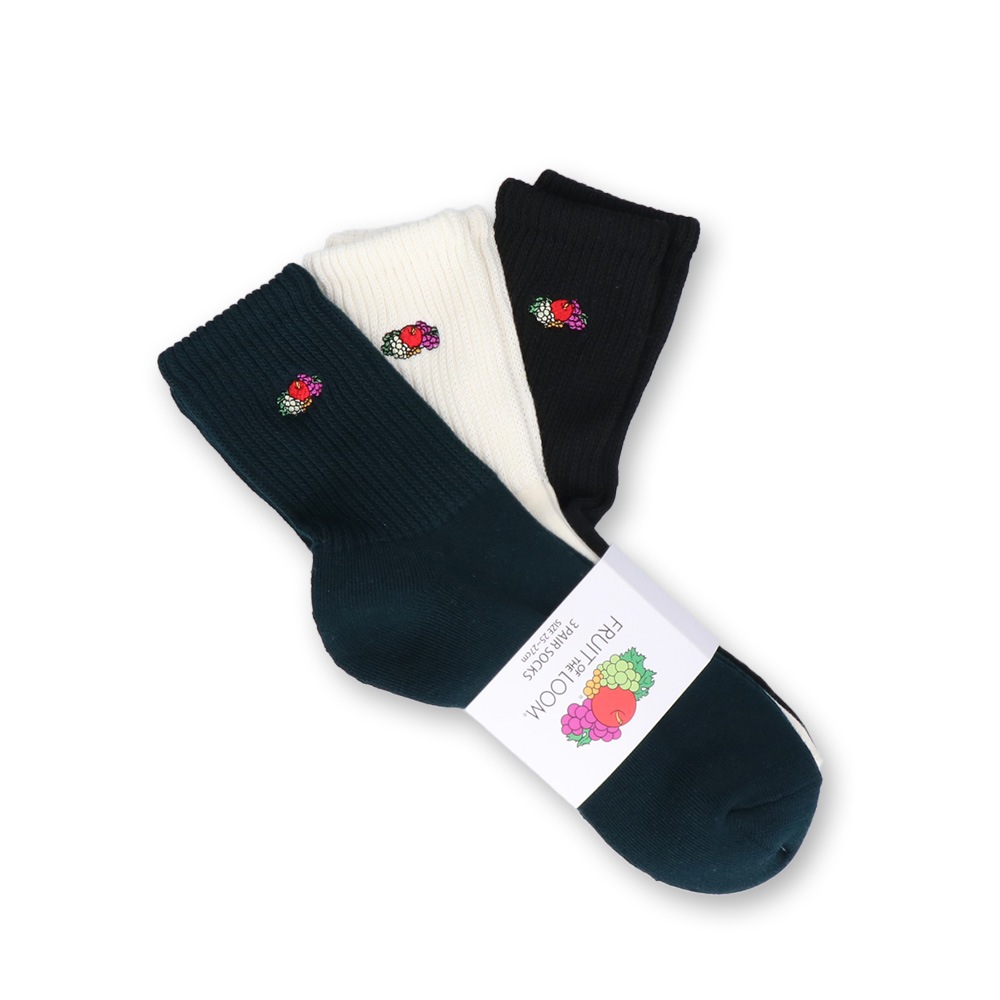 クォーター丈 3Pセット リッチェル編み刺繍ソックス B 25?27cm | FRUIT