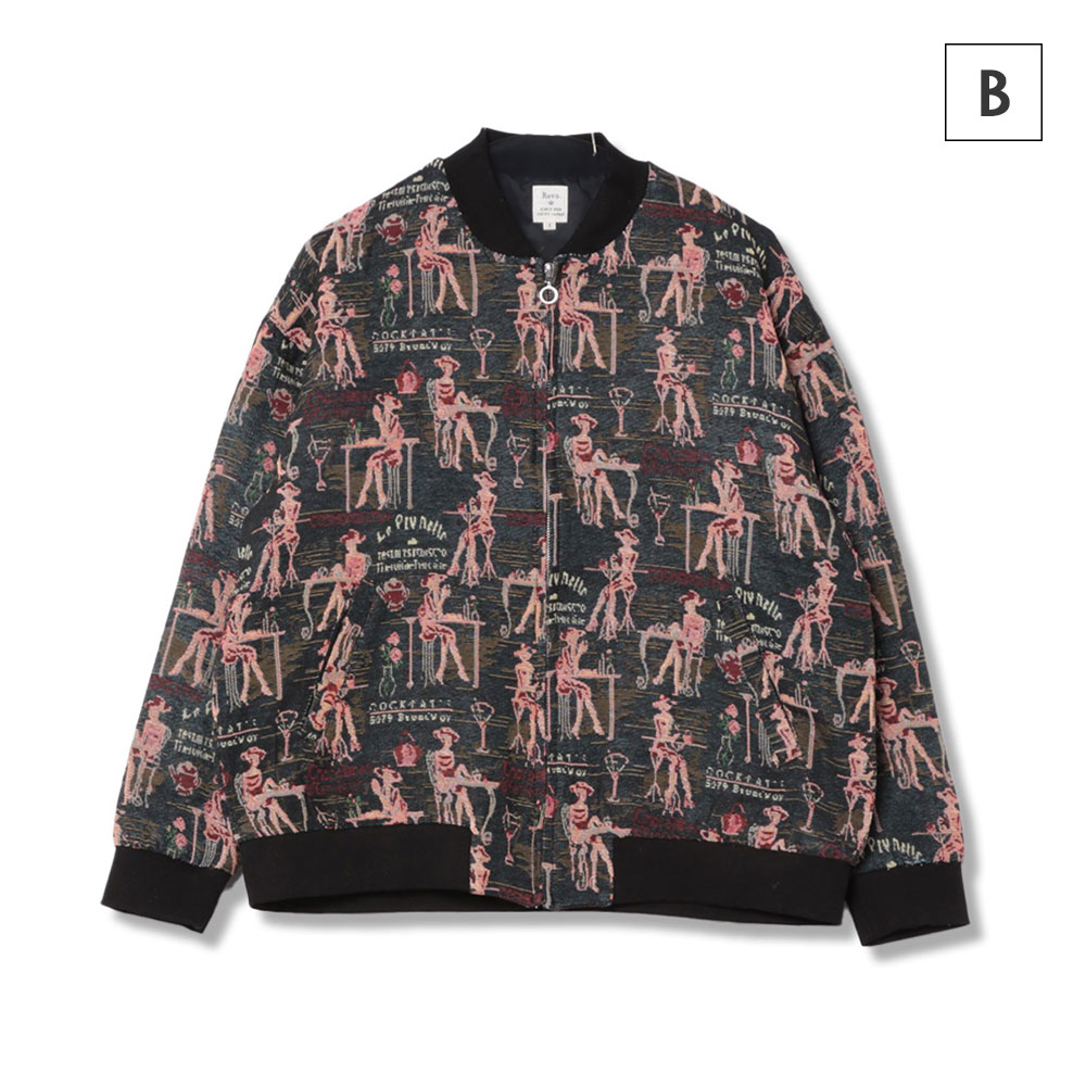 ゴブラン総柄織り ジップアップブルゾン | Revo. | JUGLANS