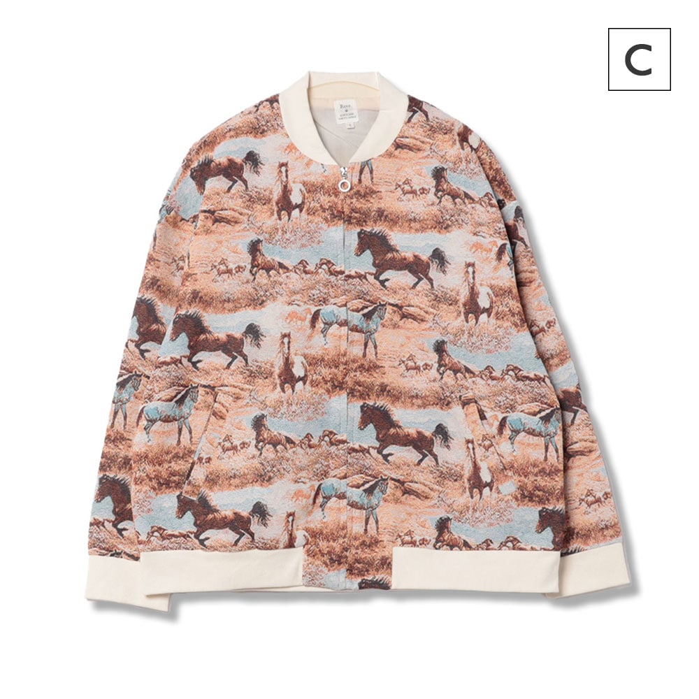 ゴブラン総柄織り ジップアップブルゾン | Revo. | JUGLANS