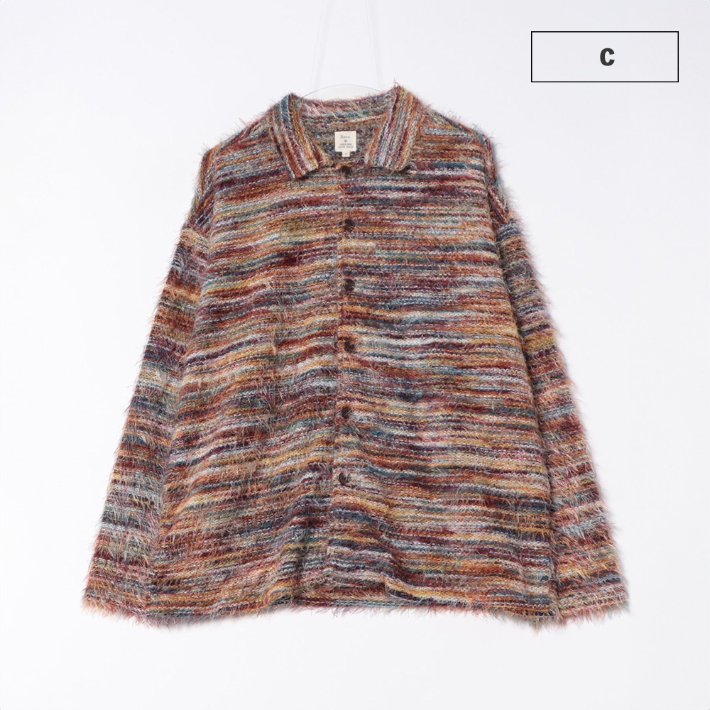 モヘアライクマルチカラーシャツニット