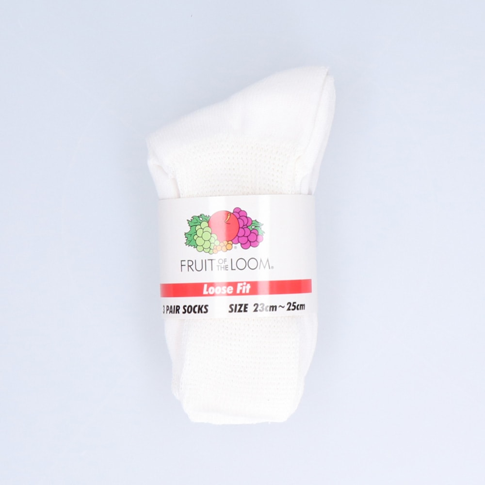 クォーター丈 3Pセット DadSocks(white)23?25cm