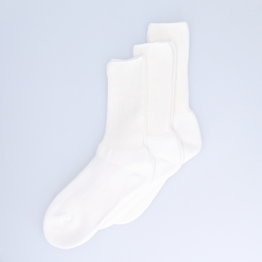 クォーター丈 3Pセット DadSocks(white)23?25cm
