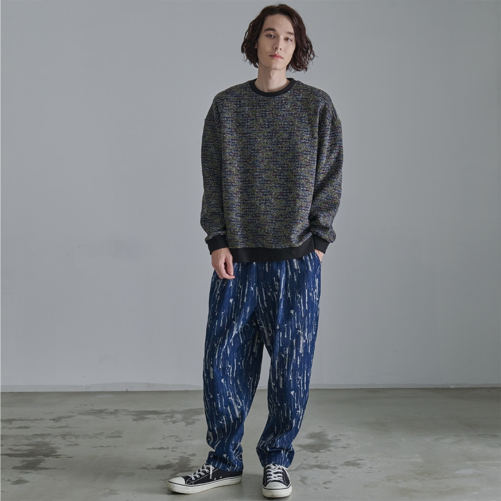 ミックスカラーボーダー クルーネック