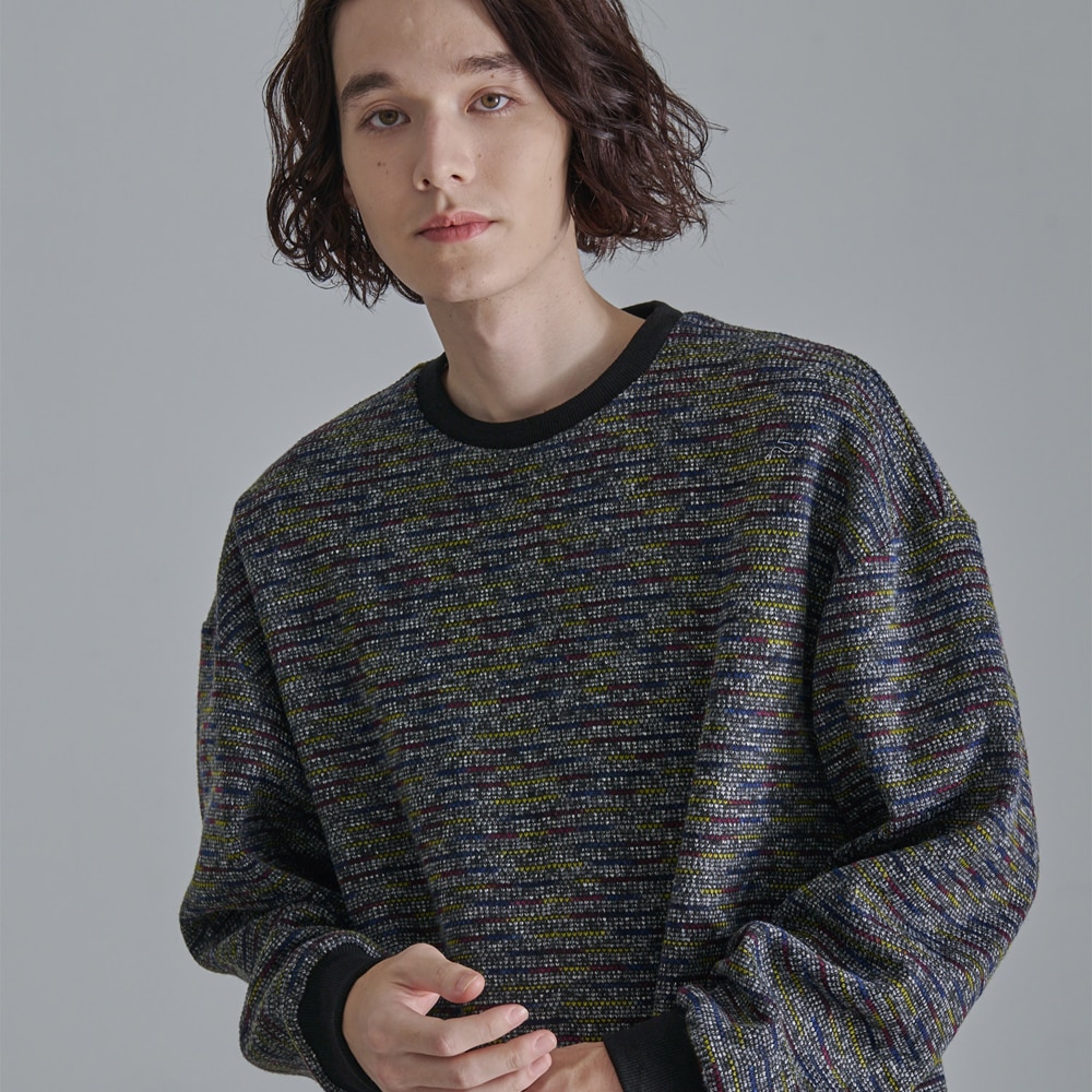 ミックスカラーボーダー クルーネック