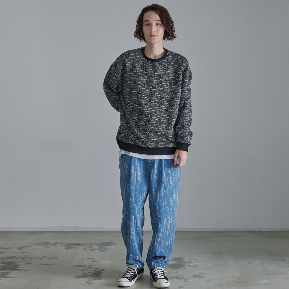 ミックスカラーボーダー クルーネック