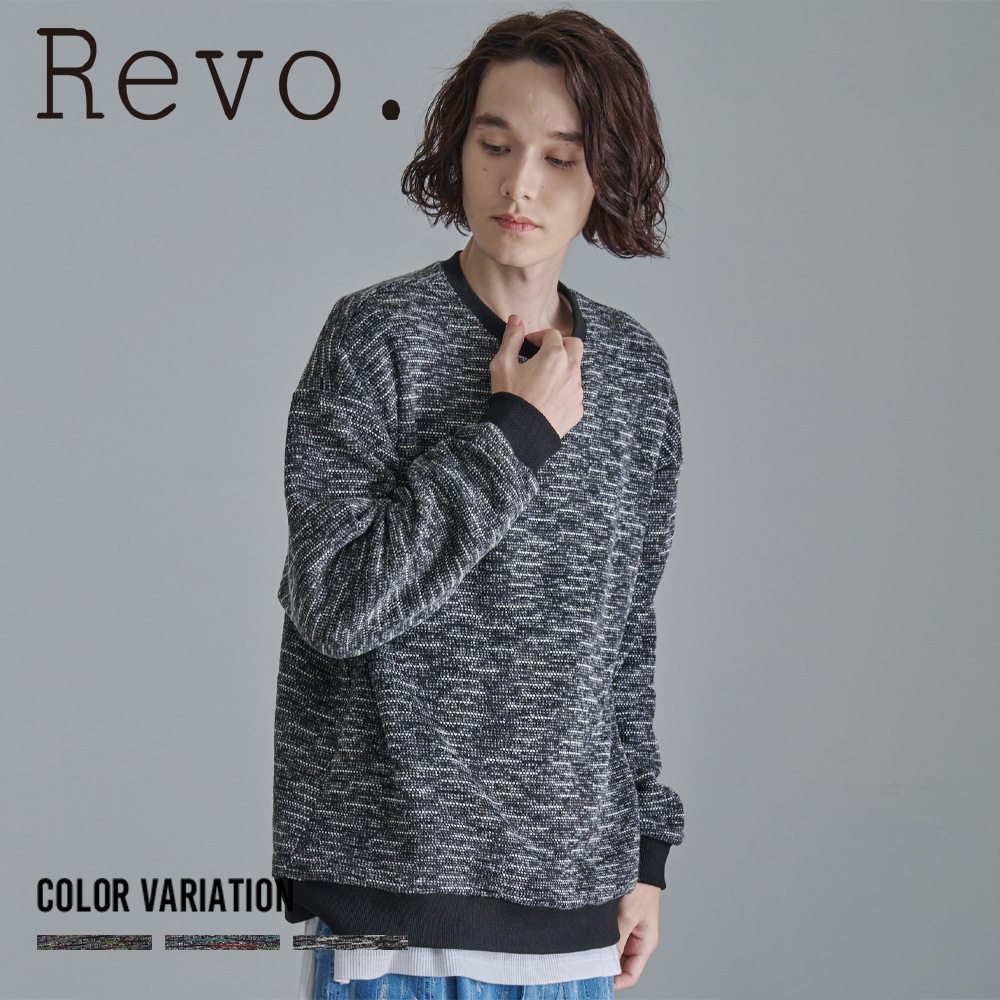 ミックスカラーボーダー クルーネック