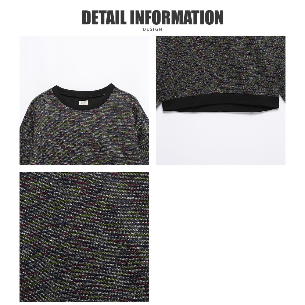 ミックスカラーボーダー クルーネック