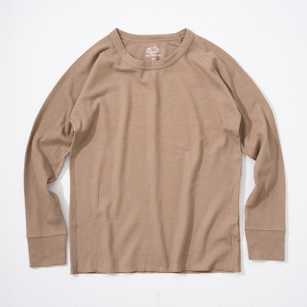 アニマルスキン柄 ワッフル ルームウェア 長袖上下セット