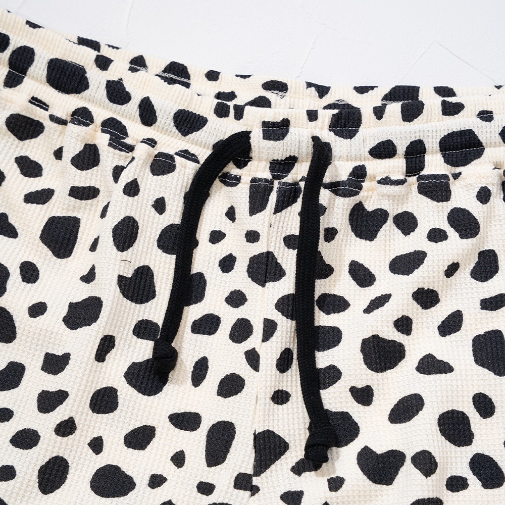 アニマルスキン柄 ワッフル ルームウェア 長袖上下セット