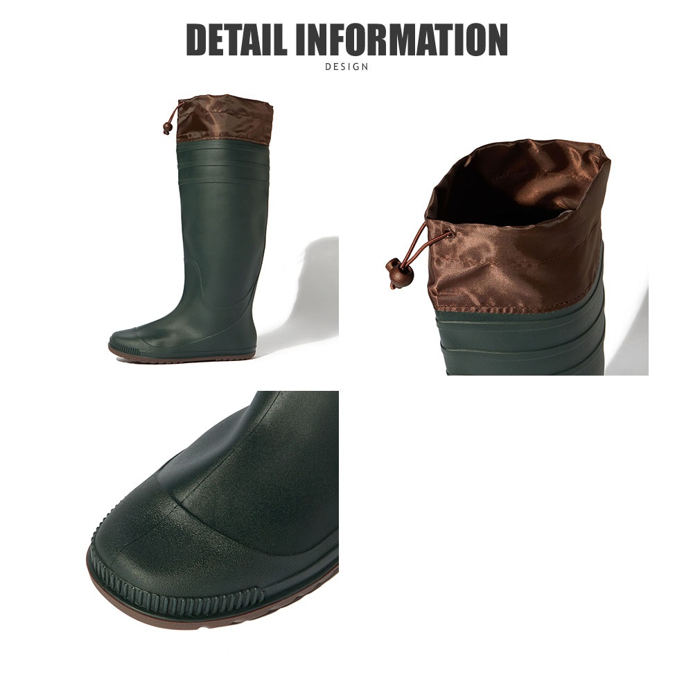 畳めるロング丈レインブーツ