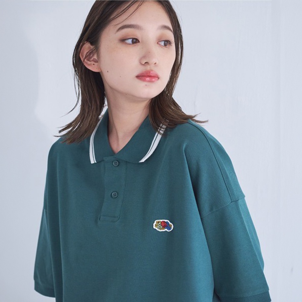 FRUIT OF THE LOOM ワンポイント刺繍 オーバーサイズ鹿の子ポロシャツ