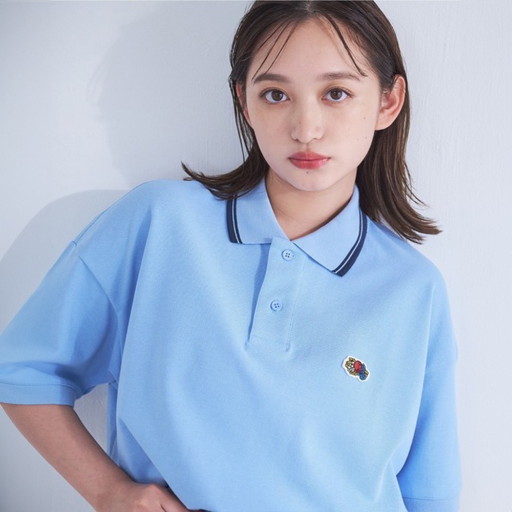 FRUIT OF THE LOOM ワンポイント刺繍 オーバーサイズ鹿の子ポロシャツ