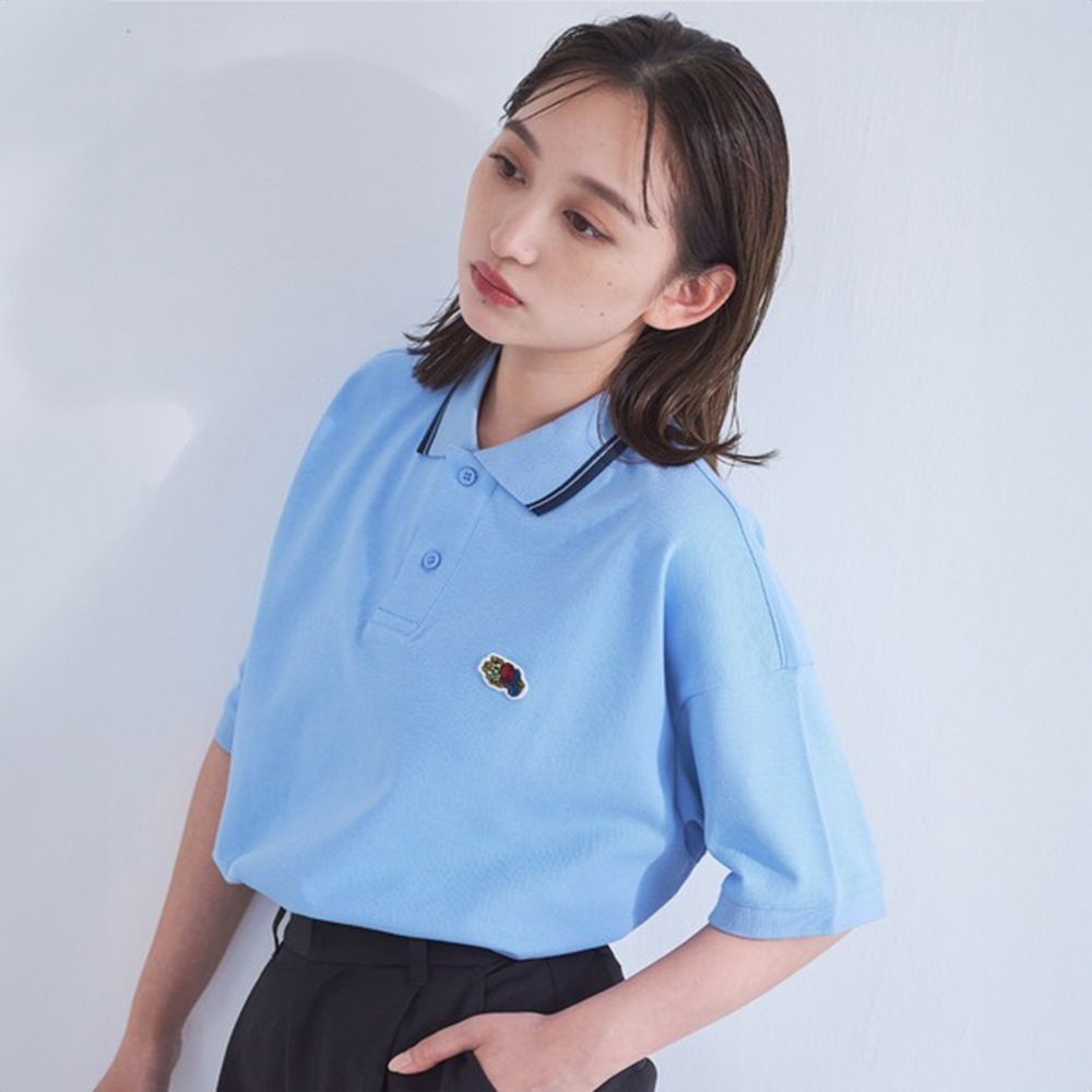 FRUIT OF THE LOOM ワンポイント刺繍 オーバーサイズ鹿の子ポロシャツ