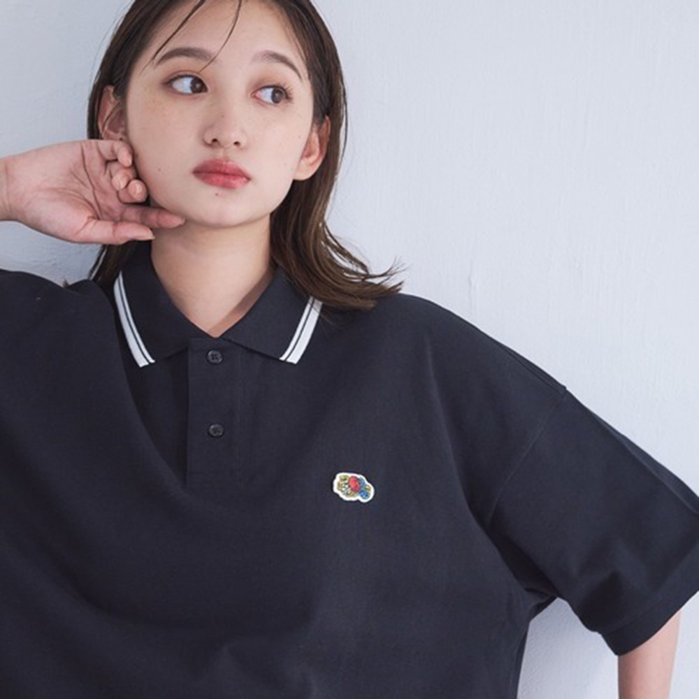 FRUIT OF THE LOOM ワンポイント刺繍 オーバーサイズ鹿の子ポロシャツ
