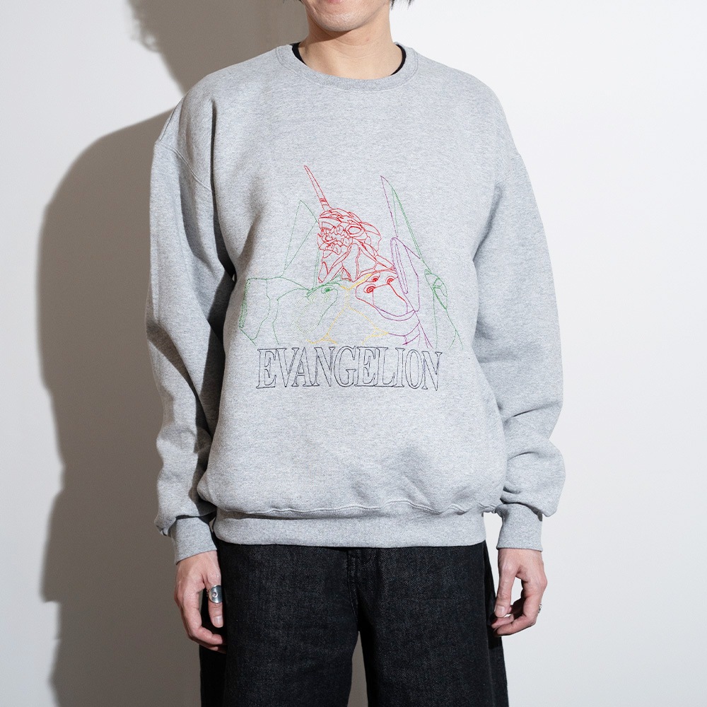 FTL×EVA 刺繍クルーネックスウェット NVY