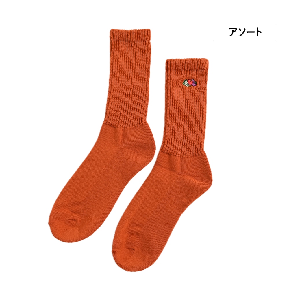 ゆるリッチェル ロゴ刺繍 クルー丈ソックス 3P (25-27cm)