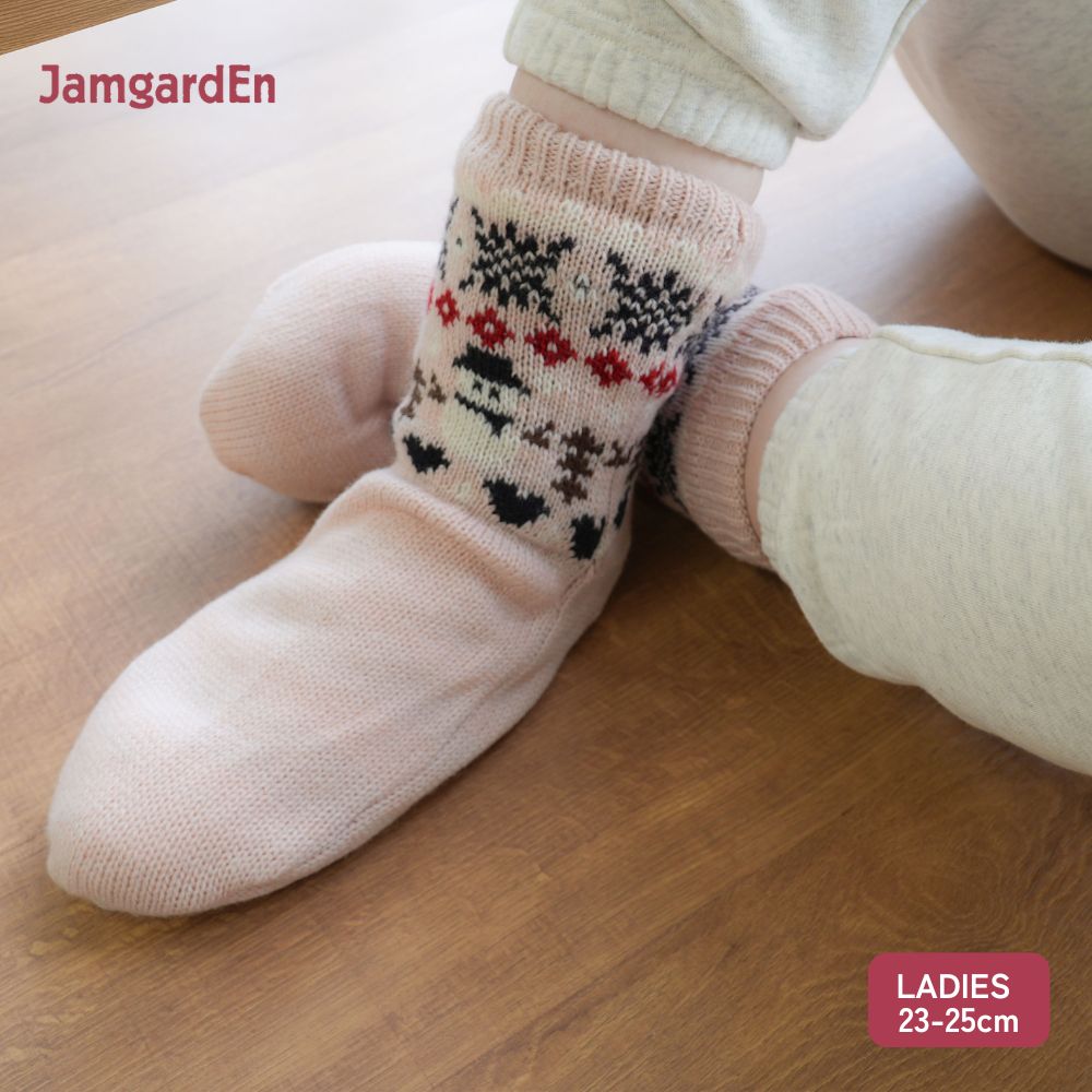 【毎年人気!】裏ボアホームソックス 雪だるまノルディック クルー丈