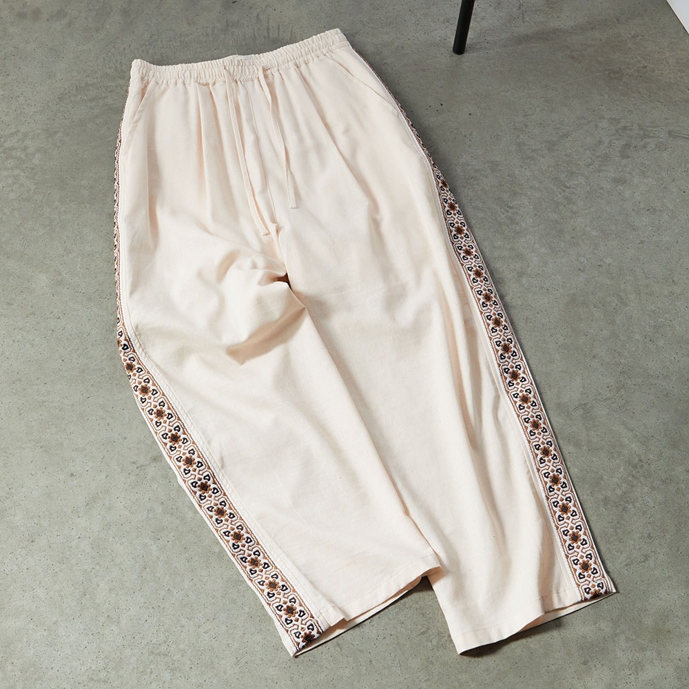 TR リネン ジャガードテープライン イージーパンツ