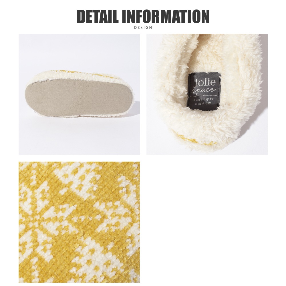 モール糸編み柄ルームシューズ