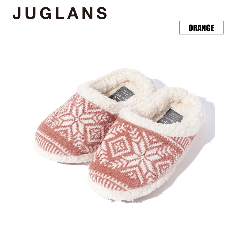 モール糸編み柄ルームシューズ