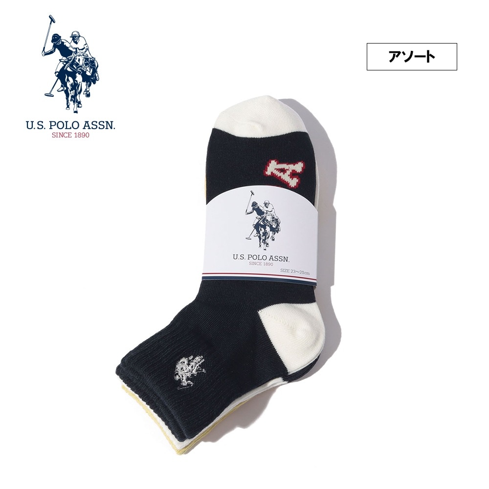 Q.USPA 足底アーチロゴ刺繍3P