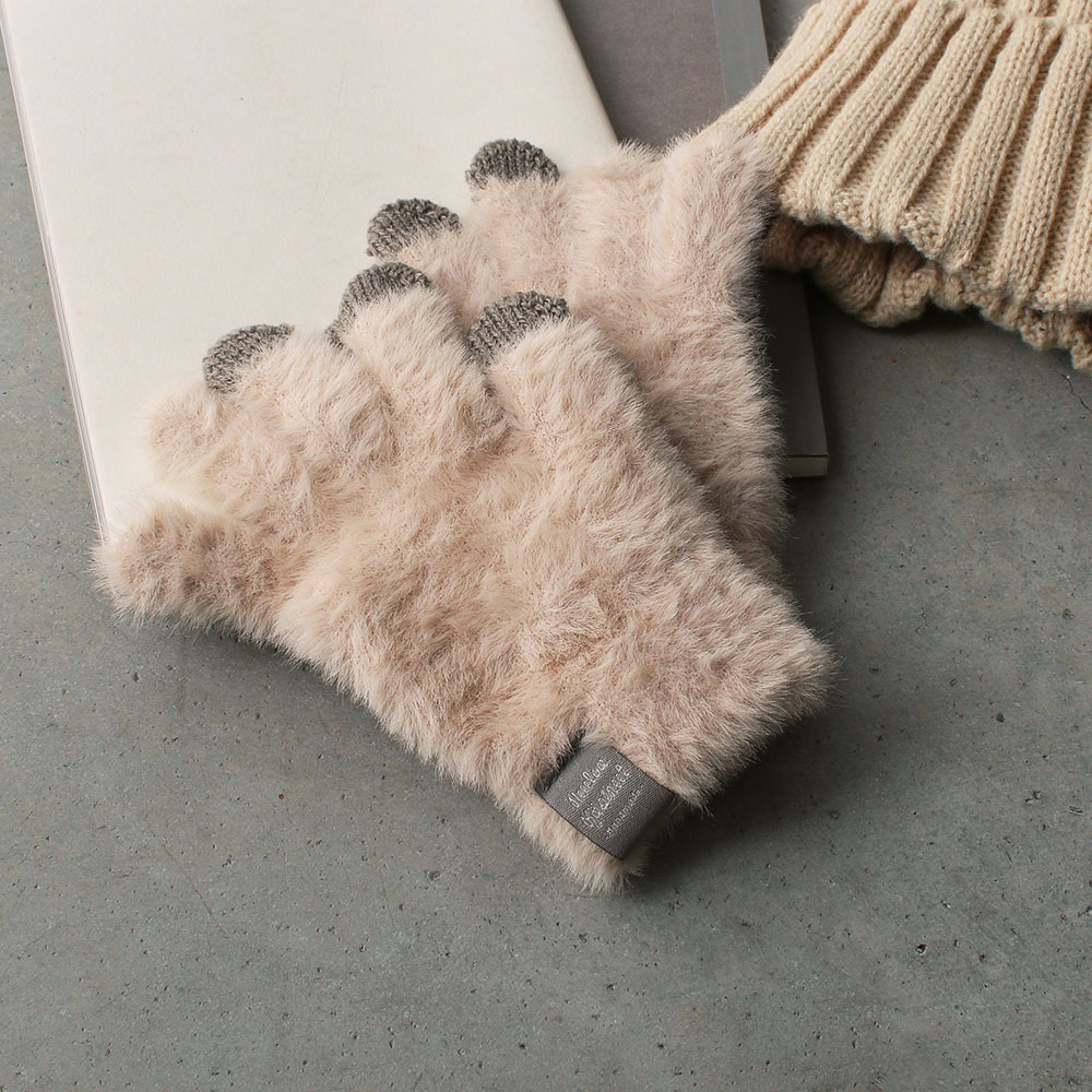 Kids スマホ対応モヘア風保湿加工手袋