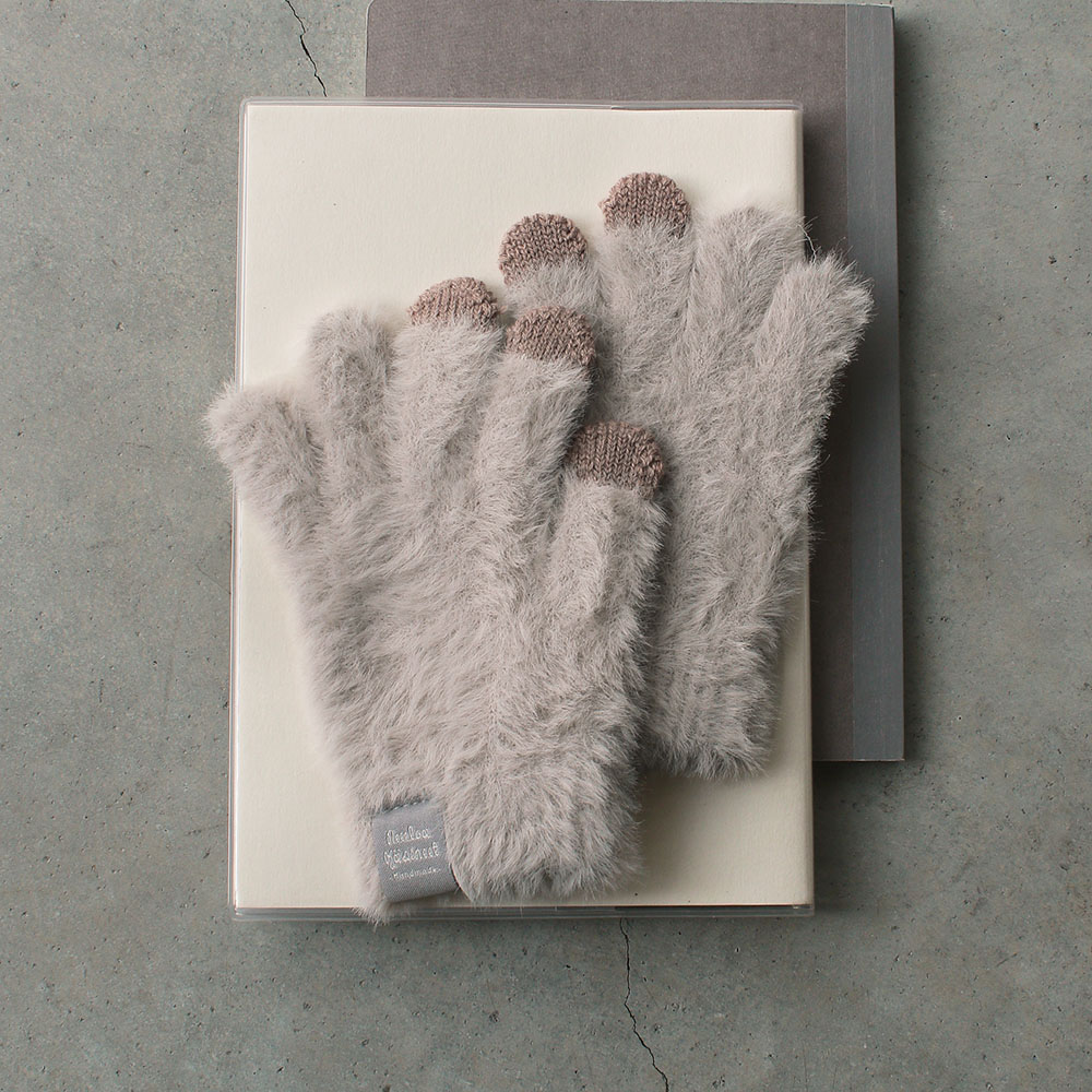 Kids スマホ対応モヘア風保湿加工手袋