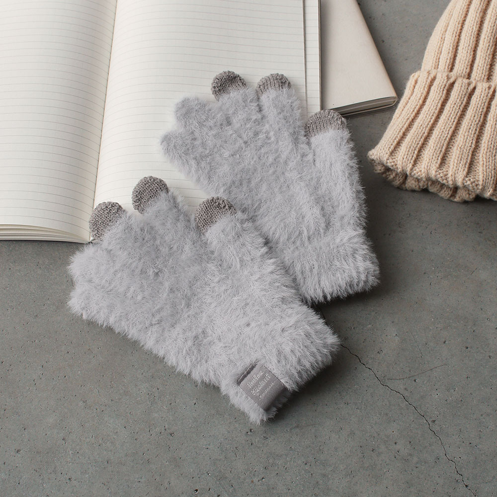 Kids スマホ対応モヘア風保湿加工手袋