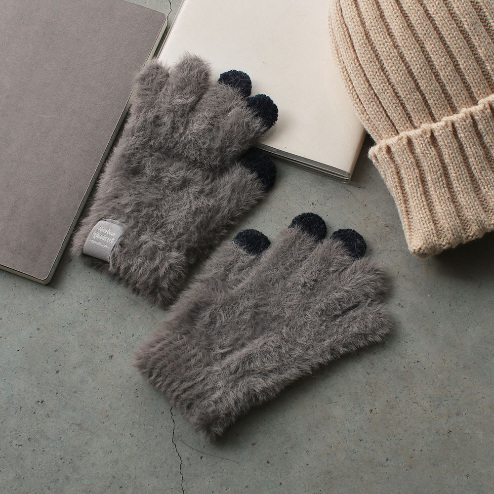 Kids スマホ対応モヘア風保湿加工手袋