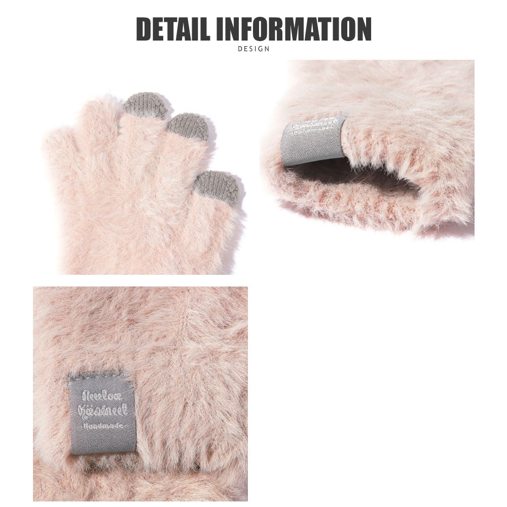 Kids スマホ対応モヘア風保湿加工手袋